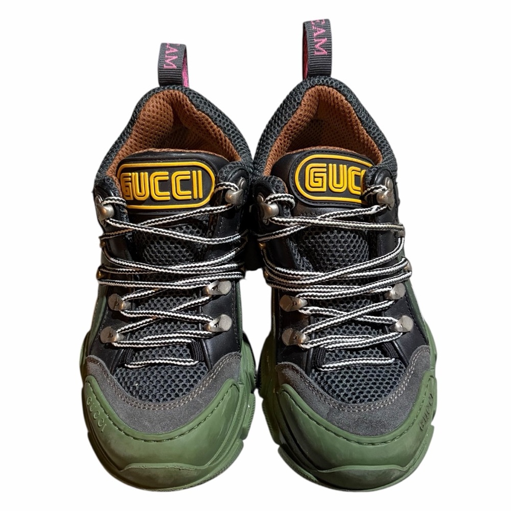 GUCCI Flashtrek SEGA Removable Crystal Embellished Belt Sneaker Shoe Green EU 34 - Picture 2 of 8